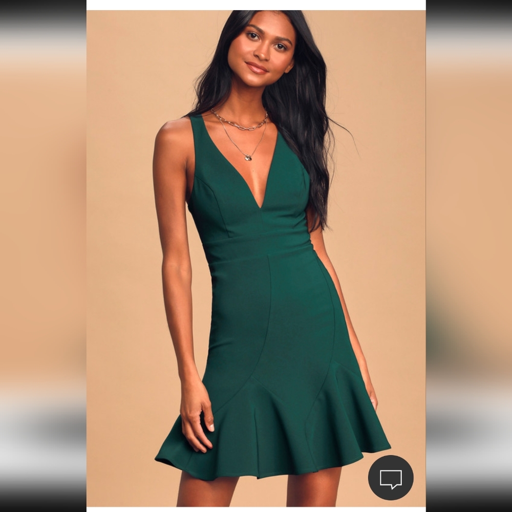 Lulu's Sweet Expectations Emerald Green dress